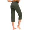 imageG Gradual Capri Pants for Women High Waist Workout Yoga Pants with Pockets Tummy Control Leggings Crop StraightSage