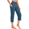 imageG Gradual Capri Pants for Women High Waist Workout Yoga Pants with Pockets Tummy Control Leggings Crop StraightStone Blue