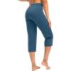 imageG Gradual Capri Pants for Women High Waist Workout Yoga Pants with Pockets Tummy Control Leggings Crop StraightStone Blue