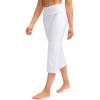 imageG Gradual Capri Pants for Women High Waist Workout Yoga Pants with Pockets Tummy Control Leggings Crop StraightWhite