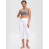 imageG Gradual Capri Pants for Women High Waist Workout Yoga Pants with Pockets Tummy Control Leggings Crop StraightWhite