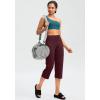imageG Gradual Capri Pants for Women High Waist Workout Yoga Pants with Pockets Tummy Control Leggings Crop StraightWine