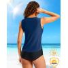 imageG Gradual Tankini Tops for Women High Neck Swimsuits Swim Top Modest Bathing Suit Swimwear Tank Top only No BottomDark Blue