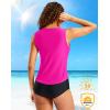 imageG Gradual Tankini Tops for Women High Neck Swimsuits Swim Top Modest Bathing Suit Swimwear Tank Top only No BottomHot Pink