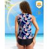 imageG Gradual Tankini Tops for Women High Neck Swimsuits Swim Top Modest Bathing Suit Swimwear Tank Top only No BottomNavy Flower