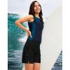 imageG Gradual Womens 7quot Long Swim Board Shorts High Waisted Quick Dry Beach Swimming Shorts for Women with Liner PocketsBlack
