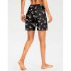 imageG Gradual Womens 7quot Long Swim Board Shorts High Waisted Quick Dry Beach Swimming Shorts for Women with Liner PocketsBlack Floral