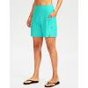 imageG Gradual Womens 7quot Long Swim Board Shorts High Waisted Quick Dry Beach Swimming Shorts for Women with Liner PocketsCyan