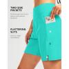 imageG Gradual Womens 7quot Long Swim Board Shorts High Waisted Quick Dry Beach Swimming Shorts for Women with Liner PocketsCyan