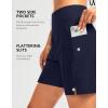 imageG Gradual Womens 7quot Long Swim Board Shorts High Waisted Quick Dry Beach Swimming Shorts for Women with Liner PocketsNavy