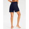 imageG Gradual Womens 7quot Long Swim Board Shorts High Waisted Quick Dry Beach Swimming Shorts for Women with Liner PocketsNavy