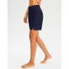 imageG Gradual Womens 7quot Long Swim Board Shorts High Waisted Quick Dry Beach Swimming Shorts for Women with Liner PocketsNavy