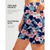 imageG Gradual Womens 7quot Long Swim Board Shorts High Waisted Quick Dry Beach Swimming Shorts for Women with Liner PocketsNavy Flower