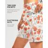 imageG Gradual Womens 7quot Long Swim Board Shorts High Waisted Quick Dry Beach Swimming Shorts for Women with Liner PocketsOrange Flower