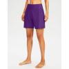 imageG Gradual Womens 7quot Long Swim Board Shorts High Waisted Quick Dry Beach Swimming Shorts for Women with Liner PocketsPurple