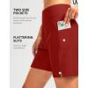 imageG Gradual Womens 7quot Long Swim Board Shorts High Waisted Quick Dry Beach Swimming Shorts for Women with Liner PocketsRed