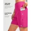 imageG Gradual Womens 7quot Long Swim Board Shorts High Waisted Quick Dry Beach Swimming Shorts for Women with Liner PocketsRosy