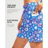 imageG Gradual Womens 7quot Long Swim Board Shorts High Waisted Quick Dry Beach Swimming Shorts for Women with Liner PocketsSun Flower