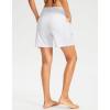 imageG Gradual Womens 7quot Long Swim Board Shorts High Waisted Quick Dry Beach Swimming Shorts for Women with Liner PocketsWhite