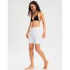 imageG Gradual Womens 7quot Long Swim Board Shorts High Waisted Quick Dry Beach Swimming Shorts for Women with Liner PocketsWhite