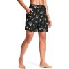 imageG Gradual Womens 7quot Quick Dry Swim Board Shorts Swimming Bottoms High Waisted Beach Shorts for Women with Liner PocketsBlack Floral