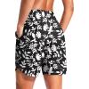 imageG Gradual Womens 7quot Quick Dry Swim Board Shorts Swimming Bottoms High Waisted Beach Shorts for Women with Liner PocketsD White Flower