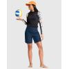 imageG Gradual Womens 7quot Quick Dry Swim Board Shorts Swimming Bottoms High Waisted Beach Shorts for Women with Liner PocketsDark Blue