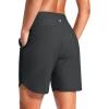 imageG Gradual Womens 7quot Quick Dry Swim Board Shorts Swimming Bottoms High Waisted Beach Shorts for Women with Liner PocketsDark Grey