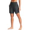 imageG Gradual Womens 7quot Quick Dry Swim Board Shorts Swimming Bottoms High Waisted Beach Shorts for Women with Liner PocketsDark Grey