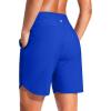 imageG Gradual Womens 7quot Quick Dry Swim Board Shorts Swimming Bottoms High Waisted Beach Shorts for Women with Liner PocketsDazzling Blue