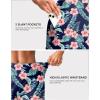 imageG Gradual Womens 7quot Quick Dry Swim Board Shorts Swimming Bottoms High Waisted Beach Shorts for Women with Liner PocketsNavy Flower