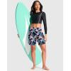 imageG Gradual Womens 7quot Quick Dry Swim Board Shorts Swimming Bottoms High Waisted Beach Shorts for Women with Liner PocketsNavy Flower