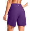 imageG Gradual Womens 7quot Quick Dry Swim Board Shorts Swimming Bottoms High Waisted Beach Shorts for Women with Liner PocketsPurple