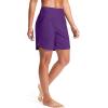 imageG Gradual Womens 7quot Quick Dry Swim Board Shorts Swimming Bottoms High Waisted Beach Shorts for Women with Liner PocketsPurple