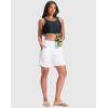 imageG Gradual Womens 7quot Quick Dry Swim Board Shorts Swimming Bottoms High Waisted Beach Shorts for Women with Liner PocketsWhite
