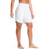 imageG Gradual Womens 7quot Quick Dry Swim Board Shorts Swimming Bottoms High Waisted Beach Shorts for Women with Liner PocketsWhite
