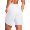 imageG Gradual Womens 7quot Quick Dry Swim Board Shorts Swimming Bottoms High Waisted Beach Shorts for Women with Liner PocketsWhite