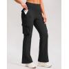 imageG Gradual Womens Fleece Lined Cargo Pants 6 Pockets Bootcut Water Resistant Winter Flare Leggings for Work Hiking TravelBlack