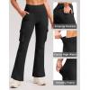 imageG Gradual Womens Fleece Lined Cargo Pants 6 Pockets Bootcut Water Resistant Winter Flare Leggings for Work Hiking TravelBlack