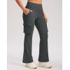 imageG Gradual Womens Fleece Lined Cargo Pants 6 Pockets Bootcut Water Resistant Winter Flare Leggings for Work Hiking TravelDark Grey