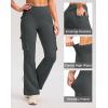 imageG Gradual Womens Fleece Lined Cargo Pants 6 Pockets Bootcut Water Resistant Winter Flare Leggings for Work Hiking TravelDark Grey