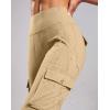 imageG Gradual Womens Fleece Lined Cargo Pants 6 Pockets Bootcut Water Resistant Winter Flare Leggings for Work Hiking TravelDark Khaki