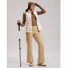 imageG Gradual Womens Fleece Lined Cargo Pants 6 Pockets Bootcut Water Resistant Winter Flare Leggings for Work Hiking TravelDark Khaki