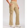 imageG Gradual Womens Fleece Lined Cargo Pants 6 Pockets Bootcut Water Resistant Winter Flare Leggings for Work Hiking TravelDark Khaki