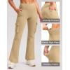 imageG Gradual Womens Fleece Lined Cargo Pants 6 Pockets Bootcut Water Resistant Winter Flare Leggings for Work Hiking TravelDark Khaki