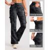 imageG Gradual Womens Fleece Lined Cargo Pants 6 Pockets Bootcut Water Resistant Winter Flare Leggings for Work Hiking TravelGrey Camo