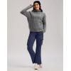 imageG Gradual Womens Fleece Lined Cargo Pants 6 Pockets Bootcut Water Resistant Winter Flare Leggings for Work Hiking TravelNavy