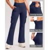 imageG Gradual Womens Fleece Lined Cargo Pants 6 Pockets Bootcut Water Resistant Winter Flare Leggings for Work Hiking TravelNavy