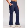 imageG Gradual Womens Fleece Lined Cargo Pants 6 Pockets Bootcut Water Resistant Winter Flare Leggings for Work Hiking TravelNavy