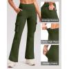 imageG Gradual Womens Fleece Lined Cargo Pants 6 Pockets Bootcut Water Resistant Winter Flare Leggings for Work Hiking TravelOlive